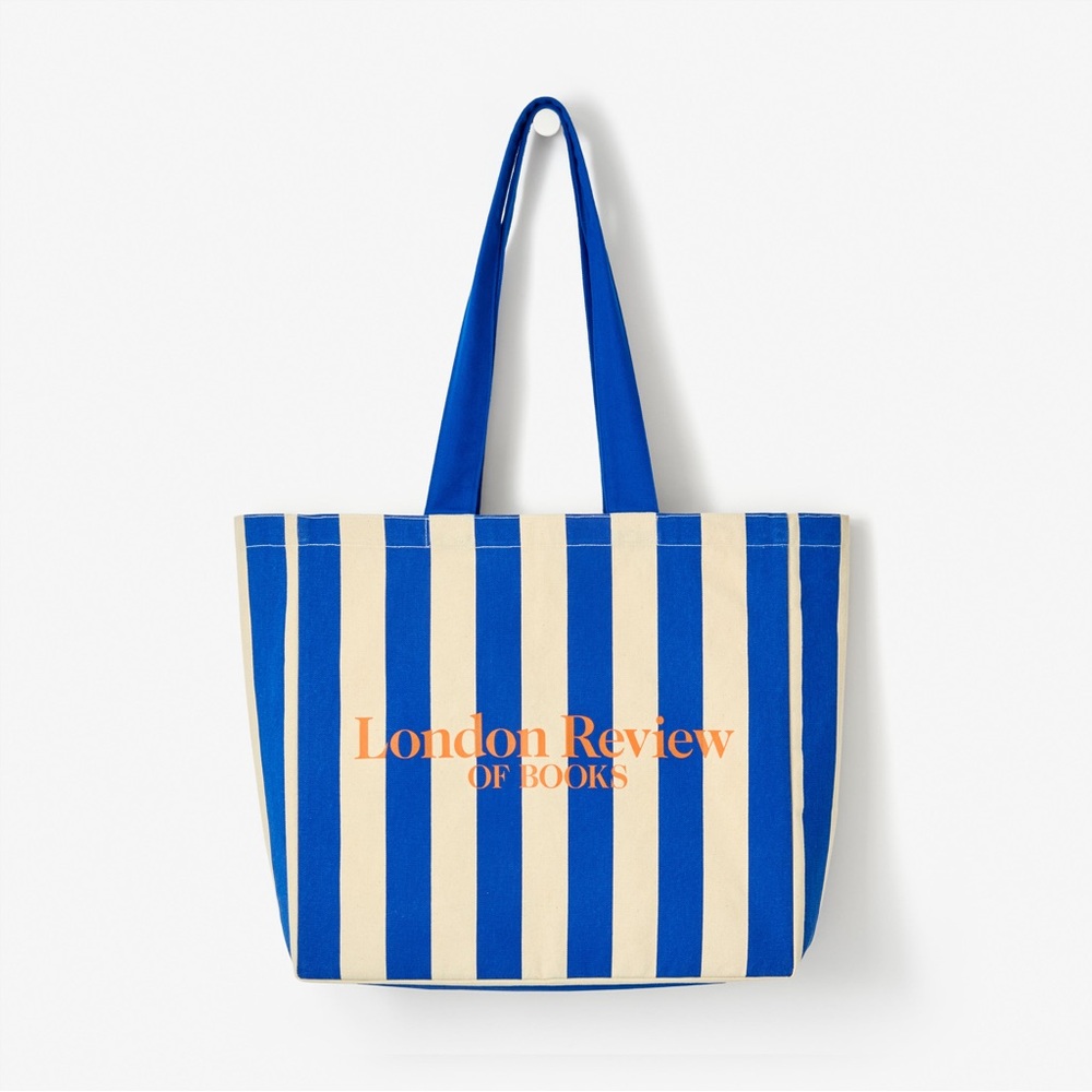 London Review of Books Limited Edition Blue White Stripes Cotton Canvas Tote Bag